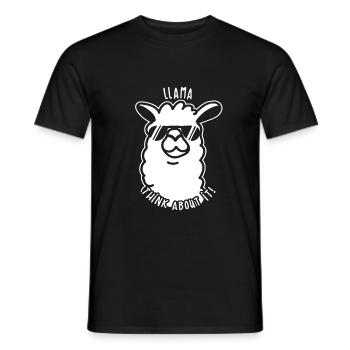 Llama Alpaca Funny Pictures Animals Animal Lovers - Men's T-Shirt - black - Front - AI Model Male 178 light (178cm)