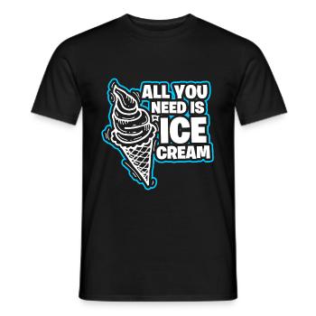Crème glacée crème glacée - T-shirt homme - noir - Devant - AI Model Male 178 light (178cm)