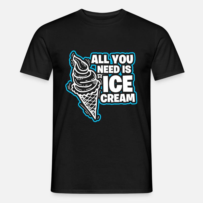 Eis Eiscreme Eiskrem - Männer T-Shirt - Schwarz