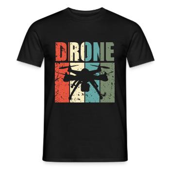 Drone Drone Drone Pilot Quadcopter - Men's T-Shirt - black - Front - AI Model Male 178 light (178cm)