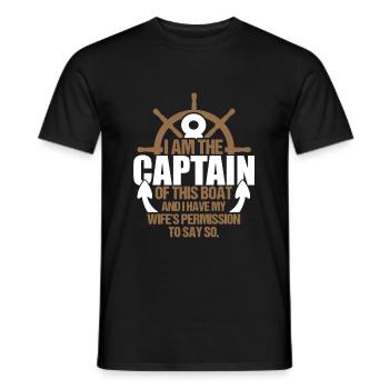 Capitaine voilier voilier voile yachting - T-shirt homme - noir - Devant - AI Model Male 178 light (178cm)