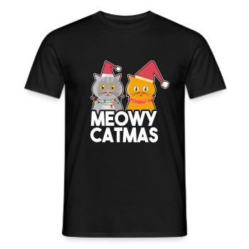 Chat de noel - T-shirt homme - noir - Devant - AI Model Male 178 light (178cm)