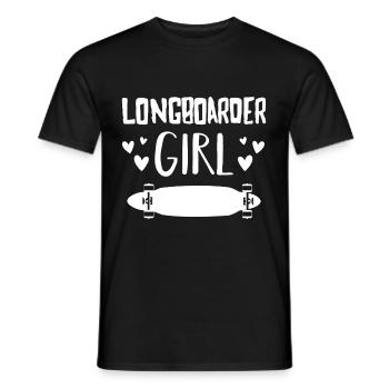 Longboarder Girl Longboard Longboarding Skate - Men's T-Shirt - black - Front - AI Model Male 178 light (178cm)