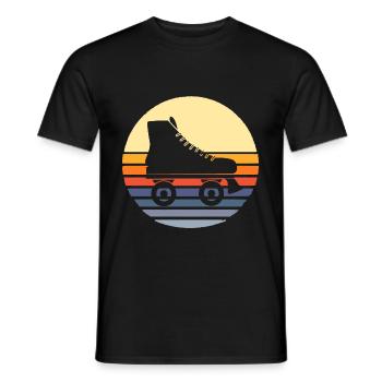 Retro Roller Inliner Girl Inline Skates Skate - Männer T-Shirt - Schwarz - Vorne - AI Model Male 178 light (178cm)