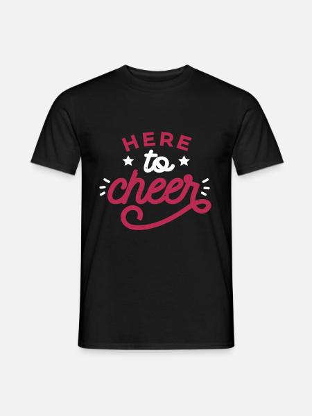 Here To Cheer Cheerleader Cheerleading - Männer T-Shirt - Schwarz