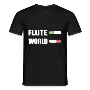 Flute flute player music flutist musical instrument - Men's T-Shirt - black - Front - AI Model Male 178 light (178cm)