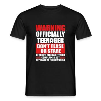 Avertissement officiellement les adolescents - T-shirt homme - noir - Devant - AI Model Male 178 light (178cm)