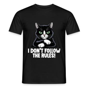 Drôle de chat noir maléfique briseur de règles - T-shirt homme - noir - Devant - AI Model Male 178 light (178cm)