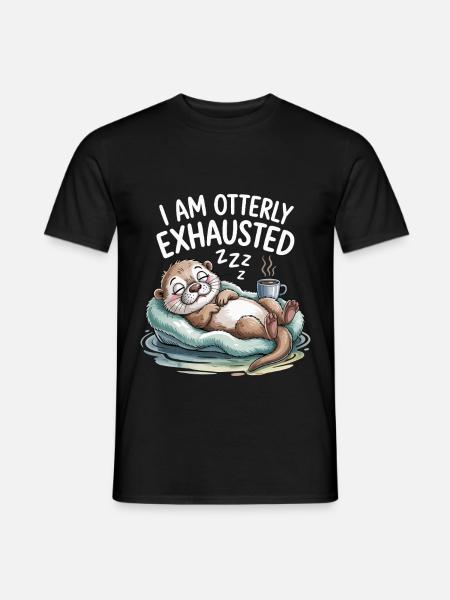 Komisch, ich bin schrecklich erschöpft - Männer T-Shirt - Schwarz