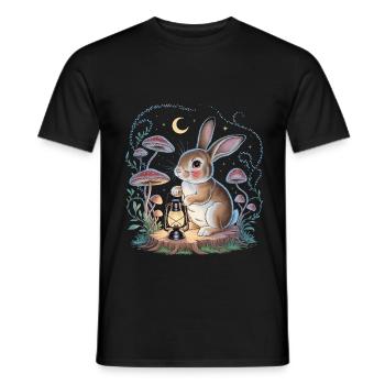Lapin mignon Cottagecore - T-shirt homme - noir - Devant - AI Model Male 178 light (178cm)