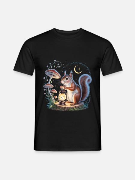 Skurriles Eichhörnchen Cottagecore - Männer T-Shirt - Schwarz