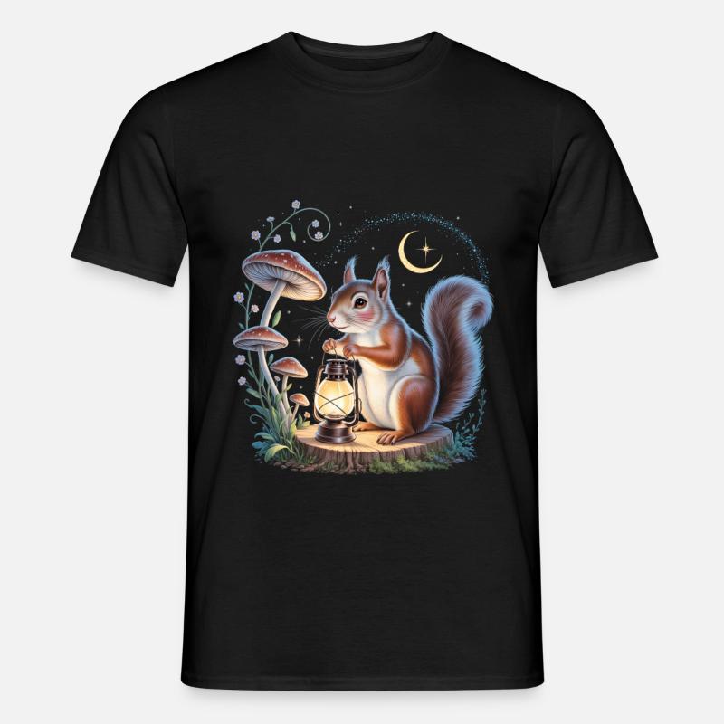 Skurriles Eichhörnchen Cottagecore - Männer T-Shirt - Schwarz