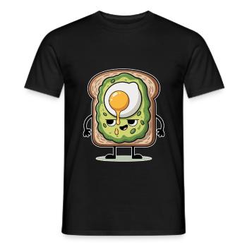 Cute Avocado And Egg On Toast - Men's T-Shirt - black - Front - AI Model Male 178 light (178cm)