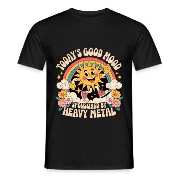 La bonne humeur du jour sponsorisée par Heavy Metal - T-shirt homme - noir - Devant - AI Model Male 178 light (178cm)