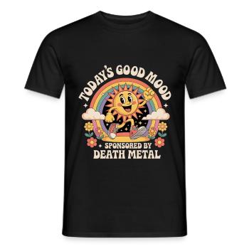 Todays Good Mood Sponsored By Death Metal - Men's T-Shirt - black - Front - AI Model Male 178 light (178cm)