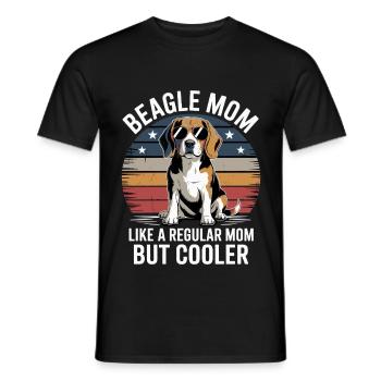 Beagle Mom Like A Regular Mom But Cooler - Men's T-Shirt - black - Front - AI Model Male 178 light (178cm)