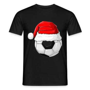 Xmas Weihnachtsmannmütze Weihnachten Fußball - Männer T-Shirt - Schwarz - Vorne - AI Model Male 178 light (178cm)