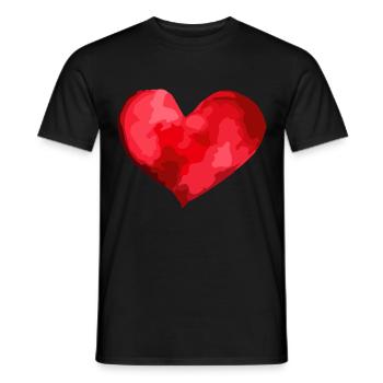 Heart Love In Love - Men's T-Shirt - black - Front - AI Model Male 178 light (178cm)