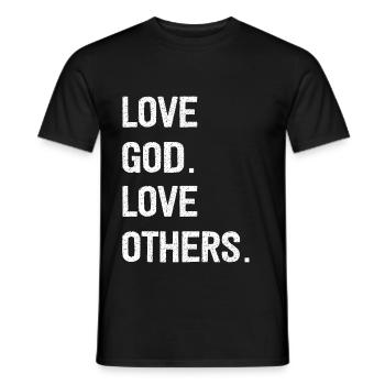 Aimez Dieu, aimez les autres - T-shirt homme - noir - Devant - AI Model Male 178 light (178cm)