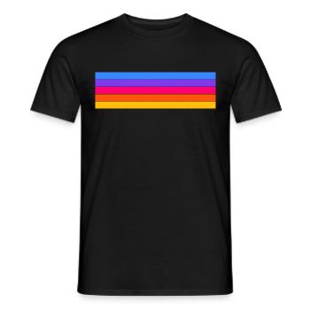 Retro Streifen Design in Vintage Farben - Männer T-Shirt - Schwarz - Vorne - AI Model Male 178 light (178cm)