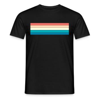 Retro Streifen Design in Vintage Farben - Männer T-Shirt - Schwarz - Vorne - AI Model Male 178 light (178cm)