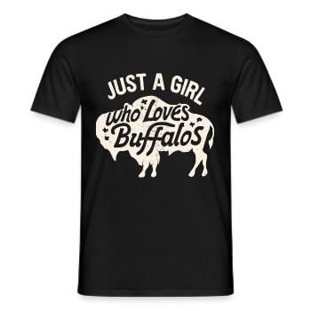 Nur ein Mädchen, das Buffalos liebt Büffel - Männer T-Shirt - Schwarz - Vorne - AI Model Male 178 light (178cm)