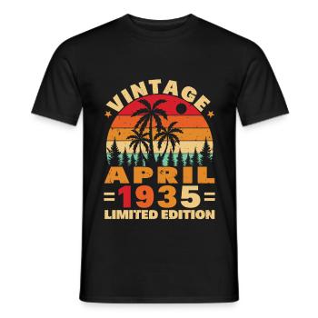 Avril 1935 Vintage Anniversaire 1935 Cadeau - T-shirt homme - noir - Devant - AI Model Male 178 light (178cm)