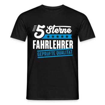 5Sterne Fahrlehrer - Männer T-Shirt - Schwarz - Vorne - AI Model Male 178 light (178cm)