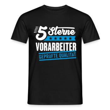 5Sterne Vorarbeiter - Männer T-Shirt - Schwarz - Vorne - AI Model Male 178 light (178cm)