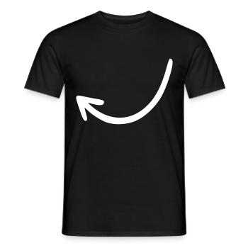 Arrow drawing sketch white - Men's T-Shirt - black - Front - AI Model Male 178 light (178cm)