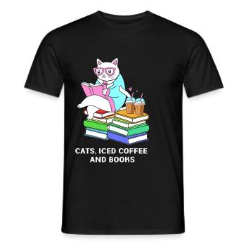 Iced Coffee Barista Caffeine Espresso Iced Coffee - Men's T-Shirt - black - Front - AI Model Male 178 light (178cm)