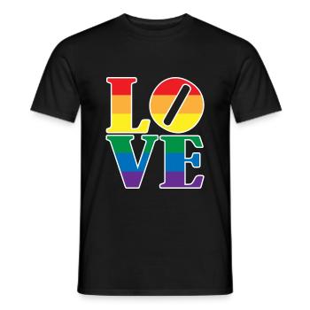 Love lgbt gay lesbian regenbogen Geschenk - Männer T-Shirt - Schwarz - Vorne - AI Model Male 178 light (178cm)