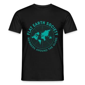 Militant de la Terre plate disant cadeau - T-shirt homme - noir - Devant - AI Model Male 178 light (178cm)