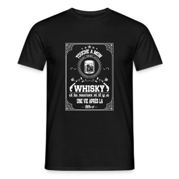 touche pas a mon whisky ,humour,alcool,cadeau - T-shirt homme - noir - Devant - AI Model Male 178 light (178cm)