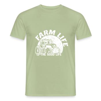 La vie à la ferme est le cadeau du fermier - T-shirt homme - vert sauge - Devant - AI Model Male 178 light (178cm)