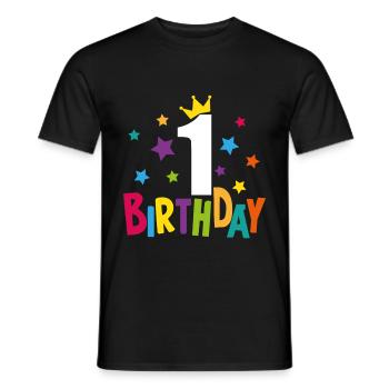 1 anniversaire cadeau 1 année maternelle enfants - T-shirt homme - noir - Devant - AI Model Male 178 light (178cm)