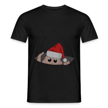 Baby Santa Claus Christmas Pregnant Mom Gift - Men's T-Shirt - black - Front - AI Model Male 178 light (178cm)