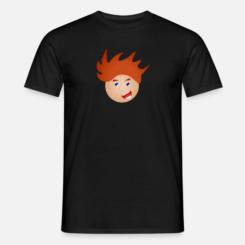 Personaggio dei cartoni animati dai capelli rossi e maliziosi - T-shirt uomo - nero