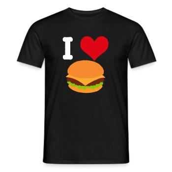 Amour de Burger Amour de Burger - T-shirt homme - noir - Devant - AI Model Male 178 light (178cm)