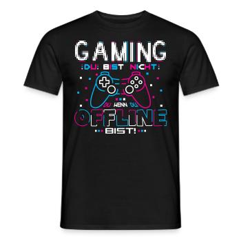 Gaming Du bist nicht Du Offline - Männer T-Shirt - Schwarz - Vorne - AI Model Male 178 light (178cm)