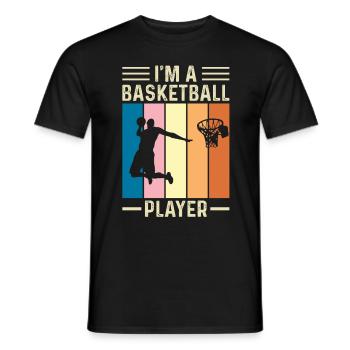 Vintage Basketball Player Basketball Player Streetball - Men's T-Shirt - black - Front - AI Model Male 178 light (178cm)