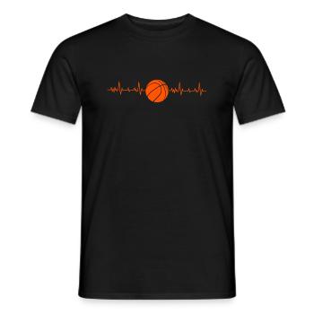 Basketball Basketball Player Pulse Line Heartbeat - Men's T-Shirt - black - Front - AI Model Male 178 light (178cm)