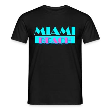 Miami Beach - Men's T-Shirt - black - Front - AI Model Male 178 light (178cm)
