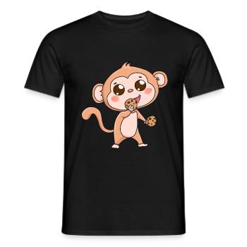 Monkey Wildlife Fantasy Hunger Cookies Gift Baby - Men's T-Shirt - black - Front - AI Model Male 178 light (178cm)