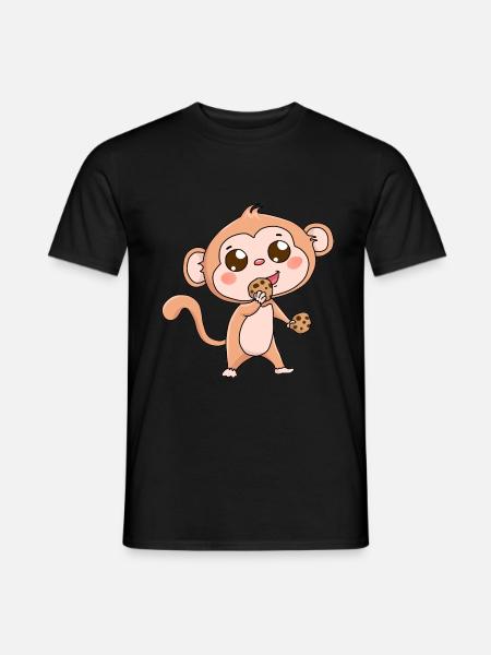 Affe Wildtiere Fantasy Hunger Kekse Geschenk Baby - Männer T-Shirt - Schwarz