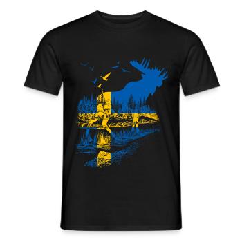 SCHWEDEN ELCH - Männer T-Shirt - Schwarz - Vorne - AI Model Male 178 light (178cm)