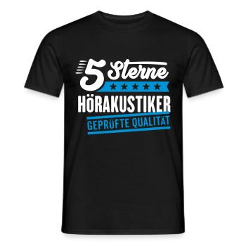 5Sterne Hörakustiker - Männer T-Shirt - Schwarz - Vorne - AI Model Male 178 light (178cm)