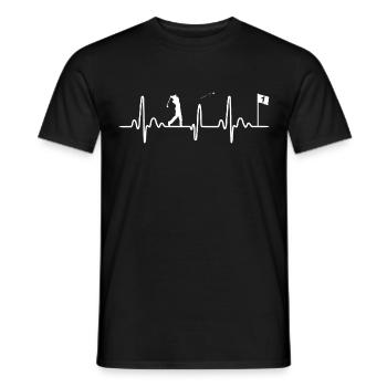 Golf golf golfeur battement de coeur golf - T-shirt homme - noir - Devant - AI Model Male 178 light (178cm)