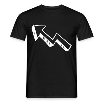 Flèche dessin esquisse blanc - T-shirt homme - noir - Devant - AI Model Male 178 light (178cm)