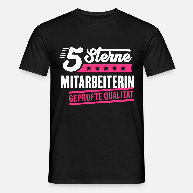 5Sterne Mitarbeiterin - Männer T-Shirt - Schwarz